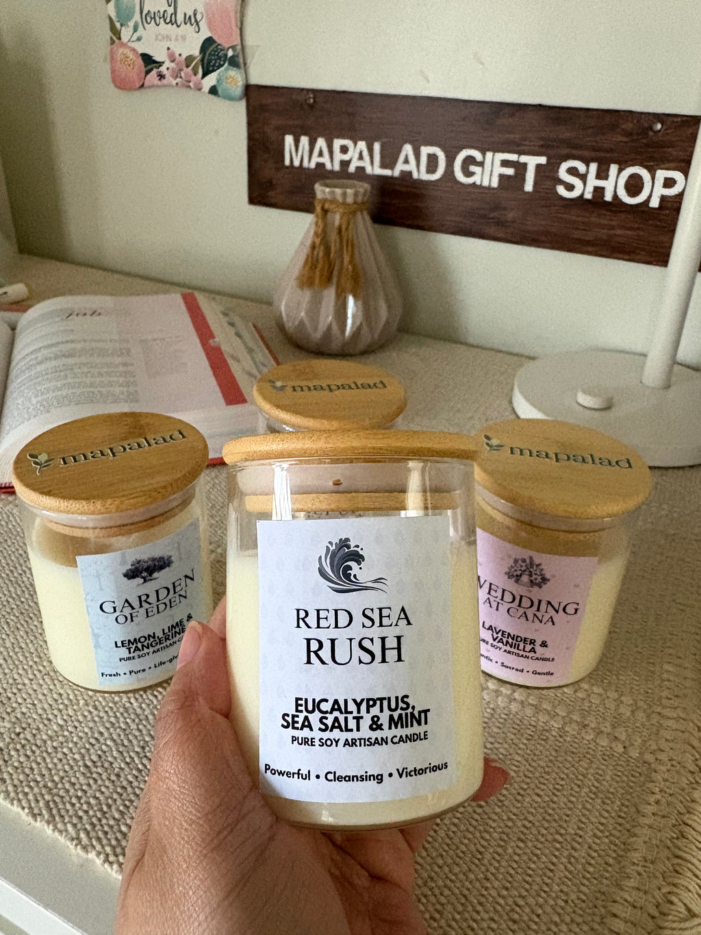 Red Sea Rush Scented Candle W/ Devotion Guide