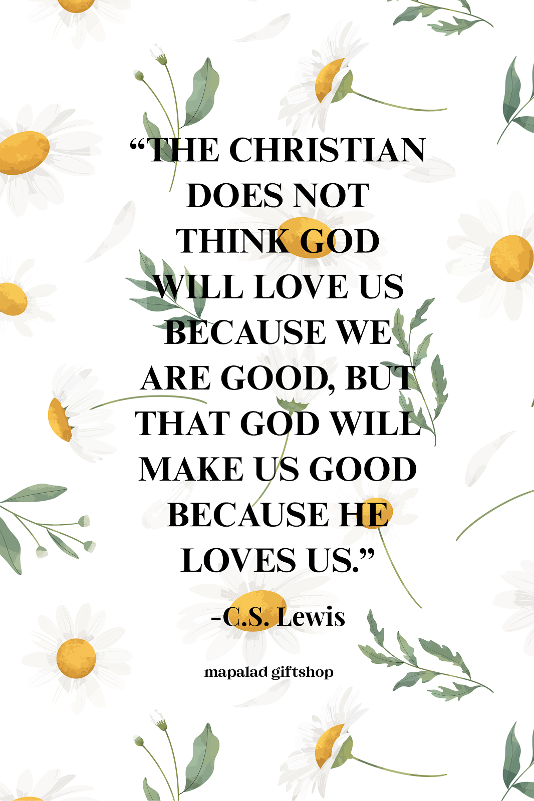 Because He Loves Us canvas wall decor with C.S. Lewis quote by Mapalad Gift Shop