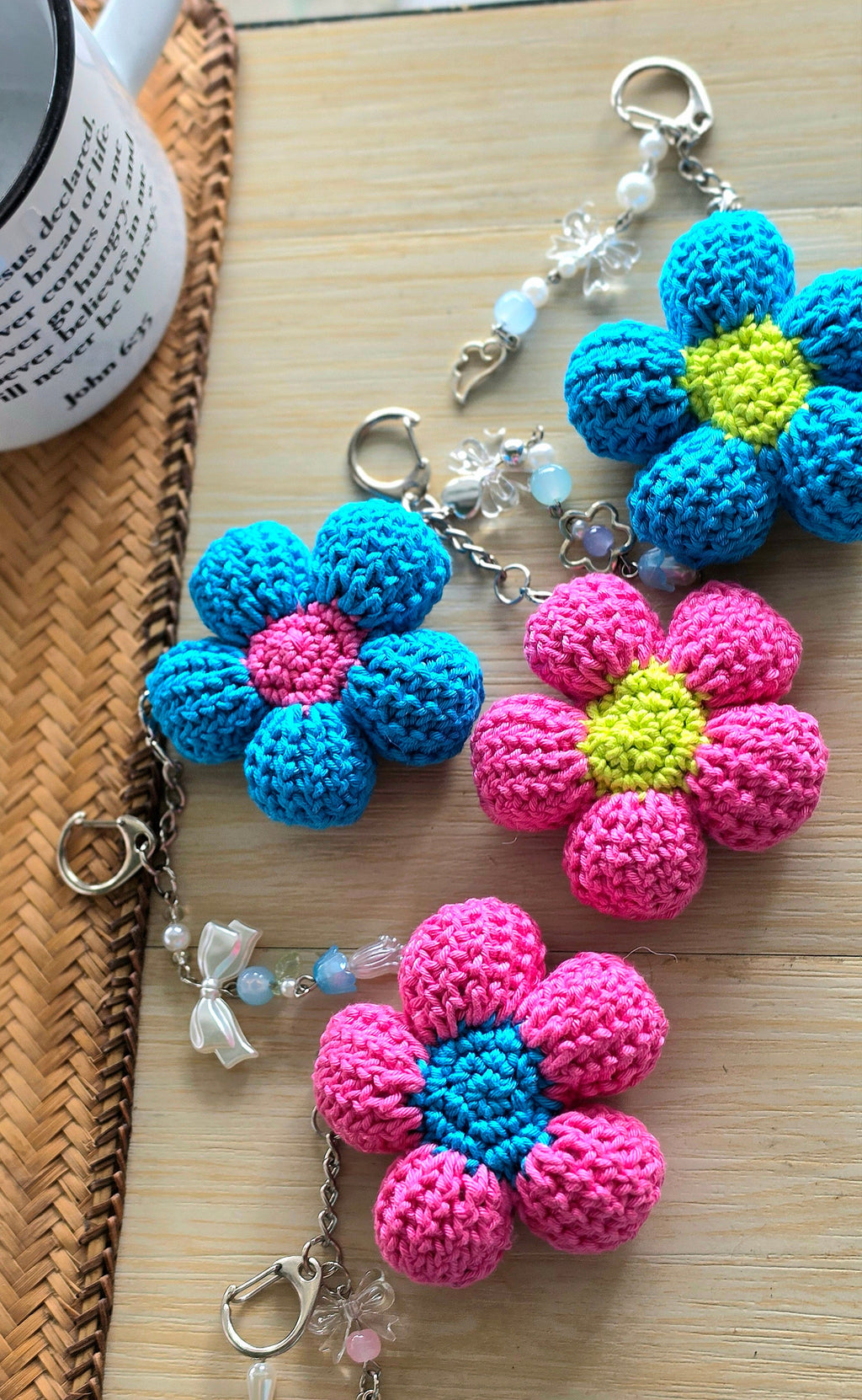 Handmade Crochet Flower Charm