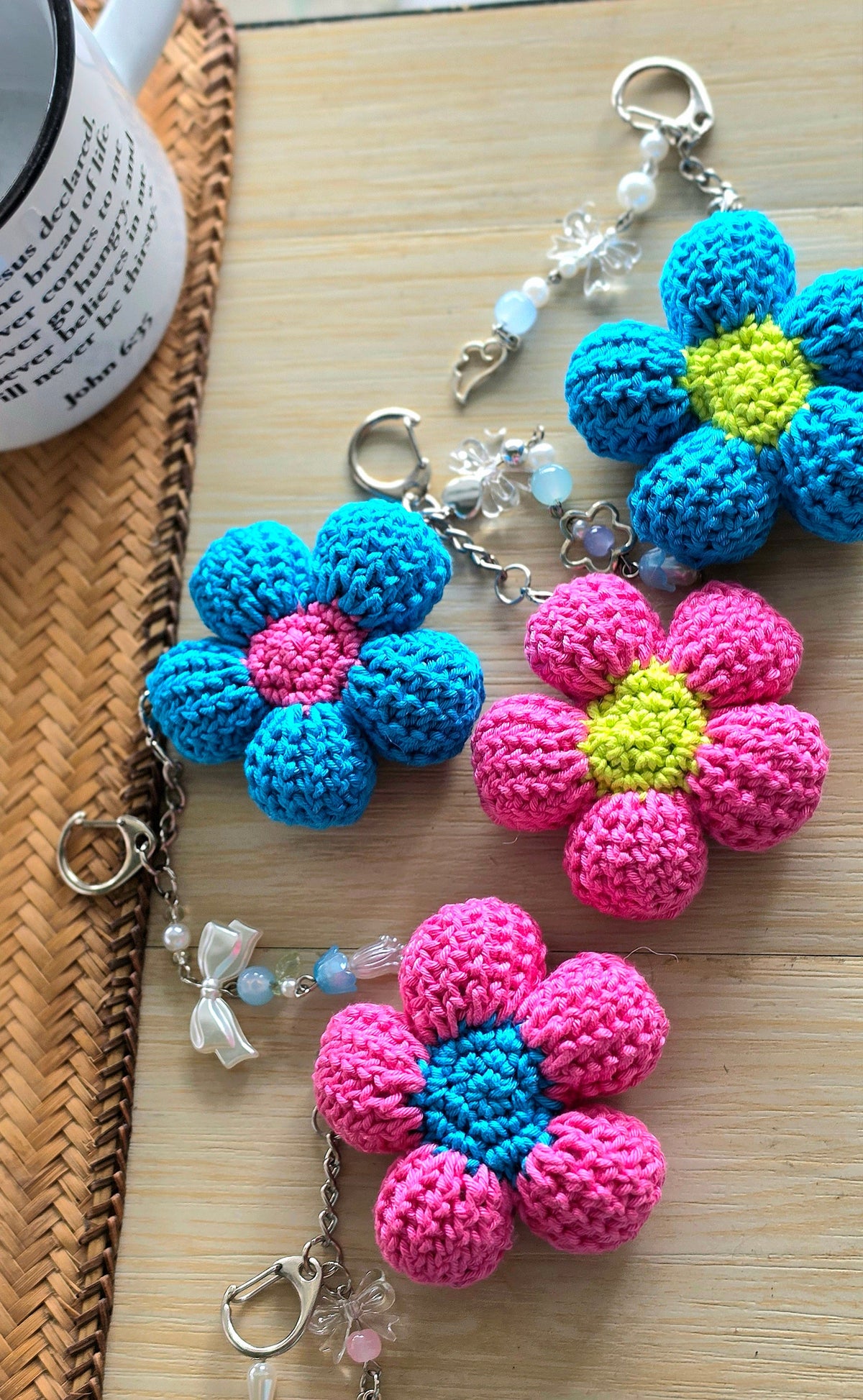 Handmade Crochet Flower Charm