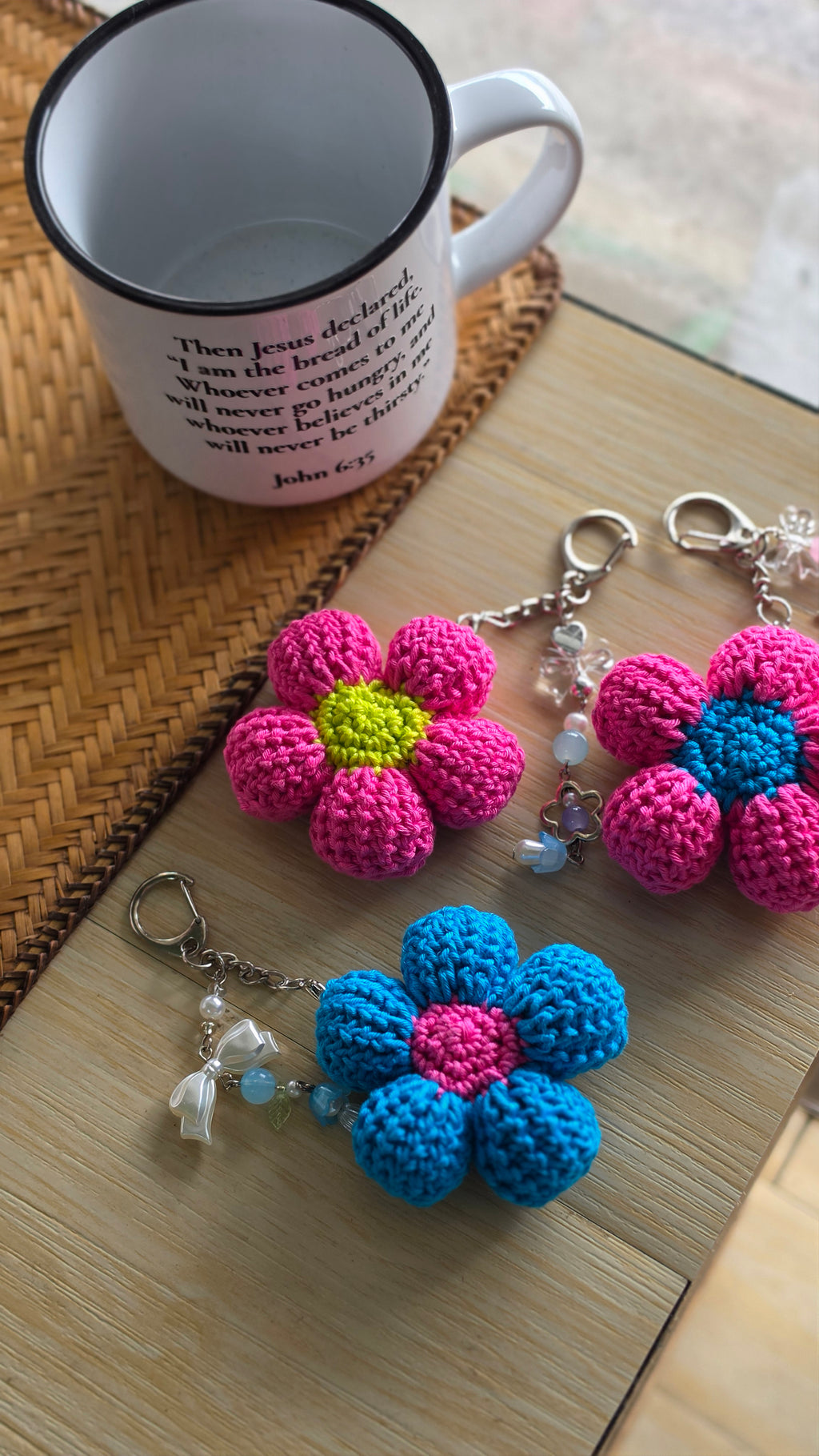 Handmade Crochet Flower Charm