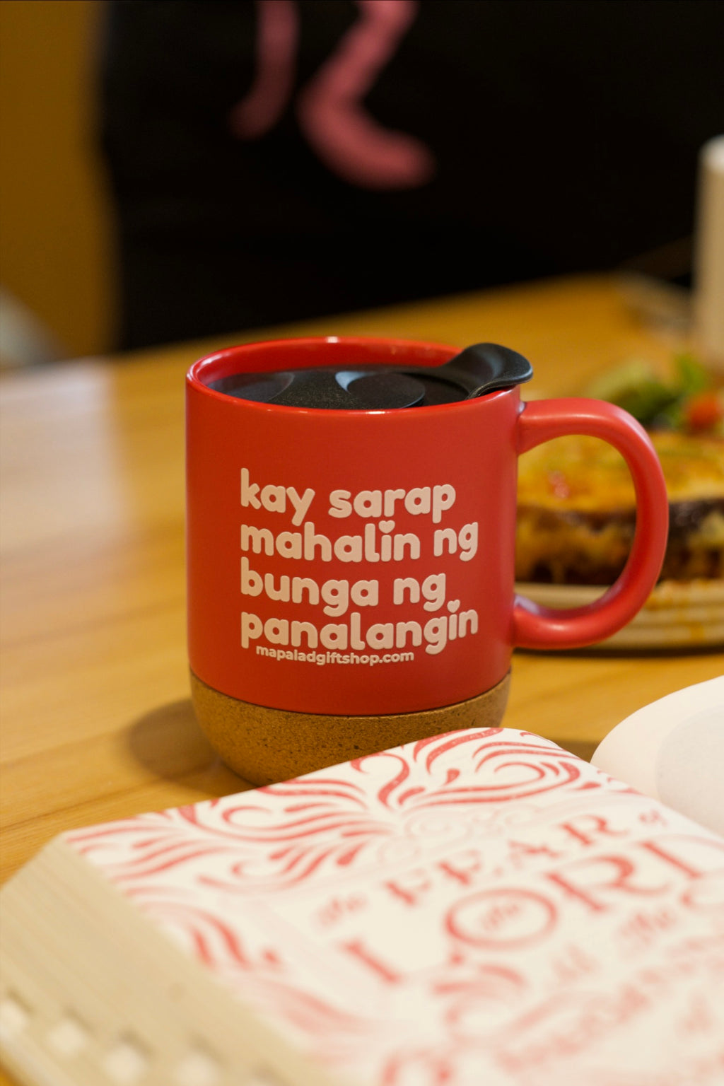 Kaysarap Mahalin Ceramic Mug in Cork Base w/ lid (FREE EBOOK)