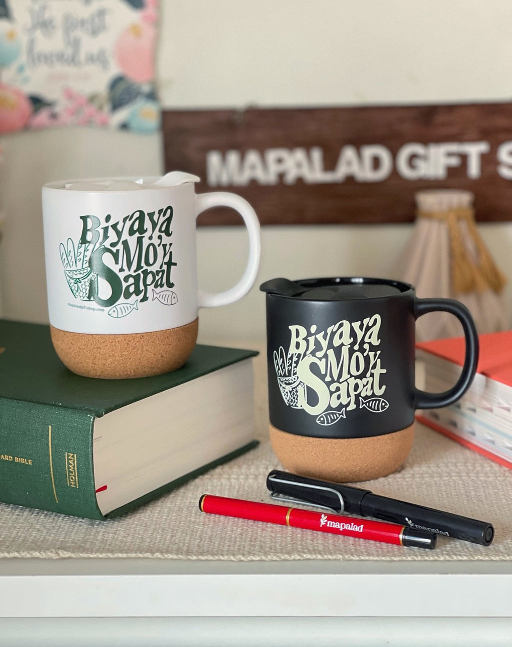 Biyaya Mo’y Sapat Ceramic Mug in Cork Base with Lid