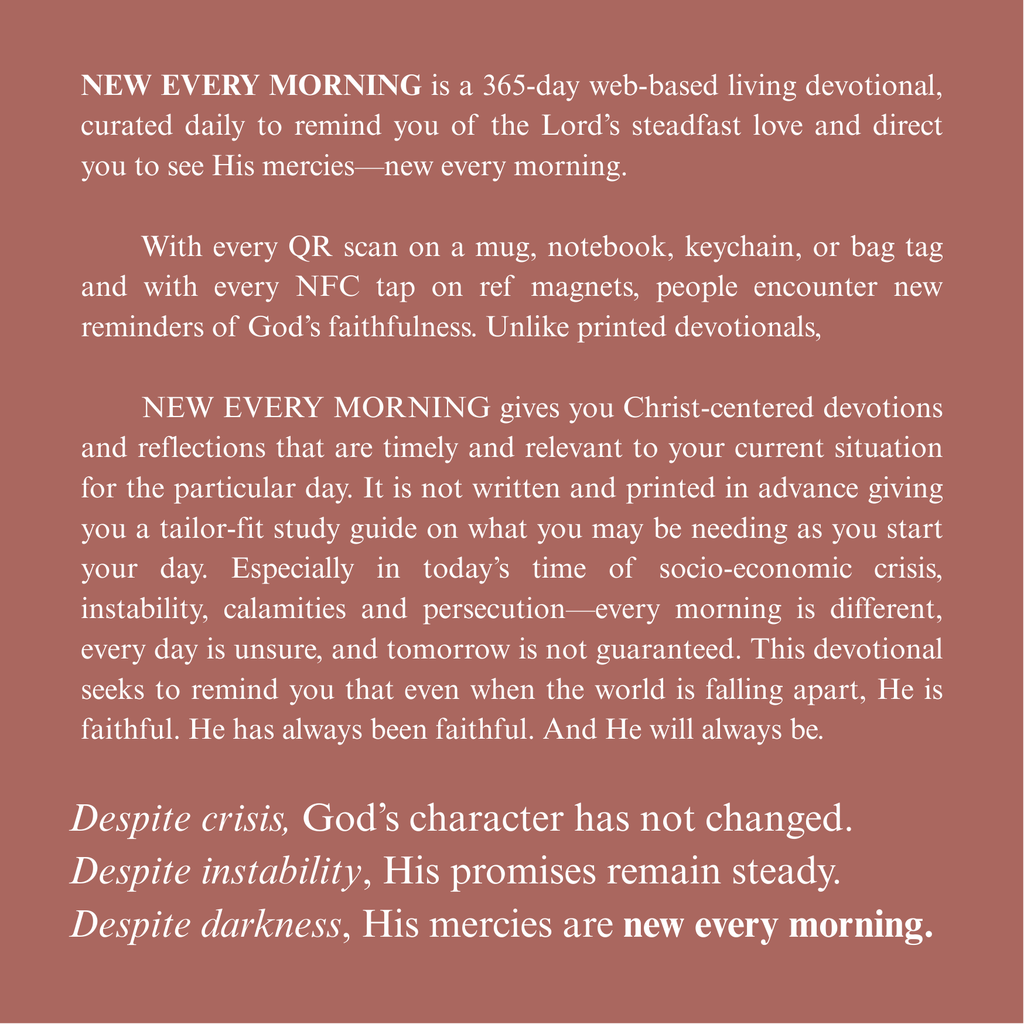 New Every Morning Devotional Mug (QR Enabled) Pink