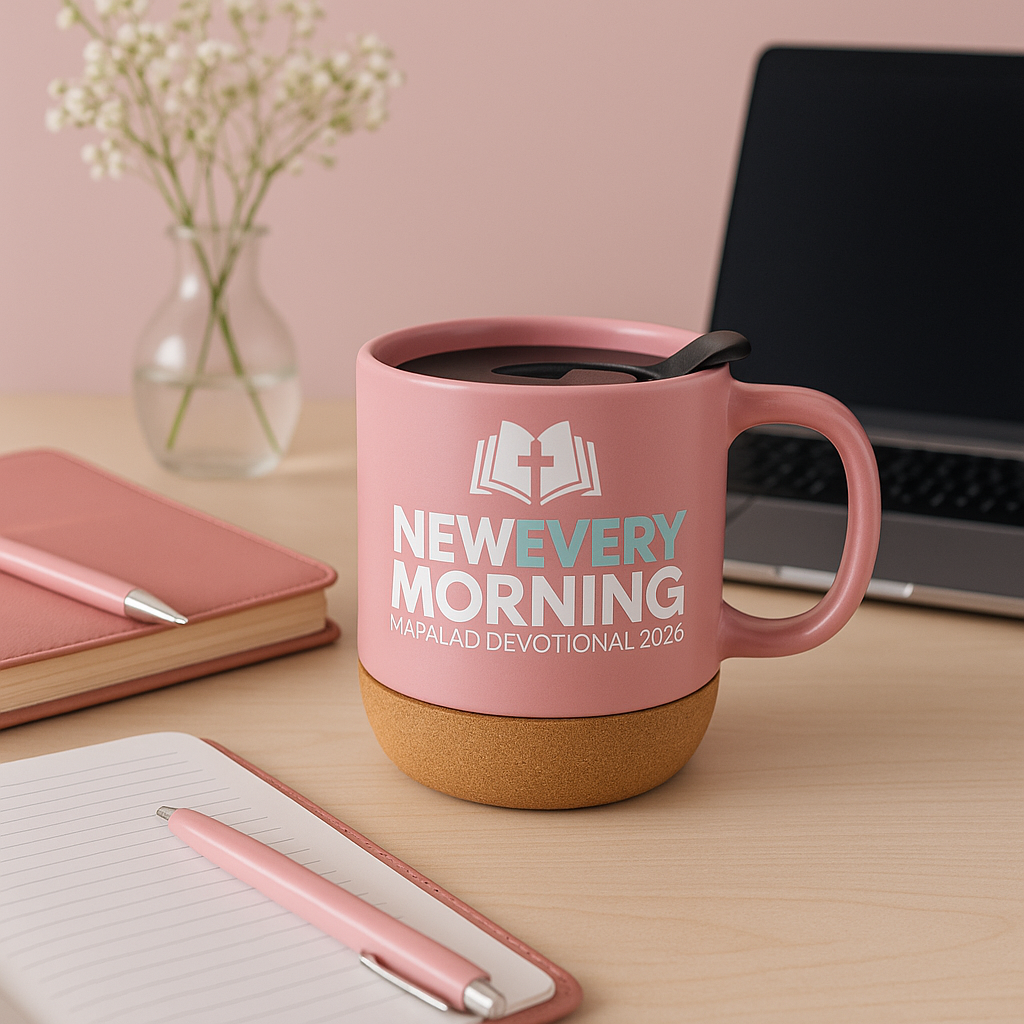 New Every Morning Devotional Mug (QR Enabled) Pink