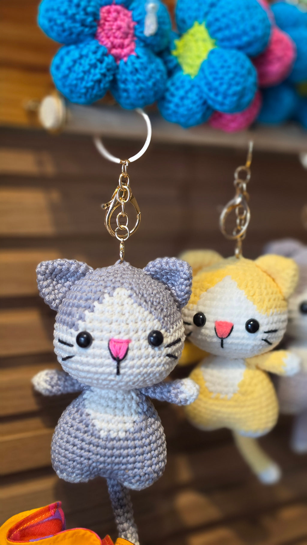 Handmade Crochet Cat Charm