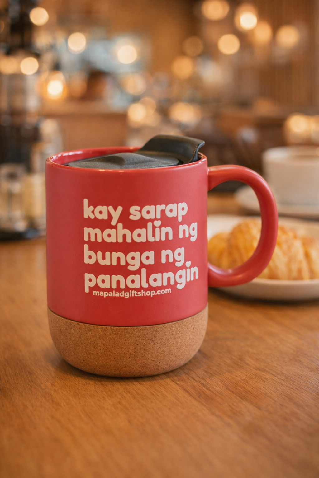Kaysarap Mahalin Ceramic Mug in Cork Base w/ lid (FREE EBOOK)