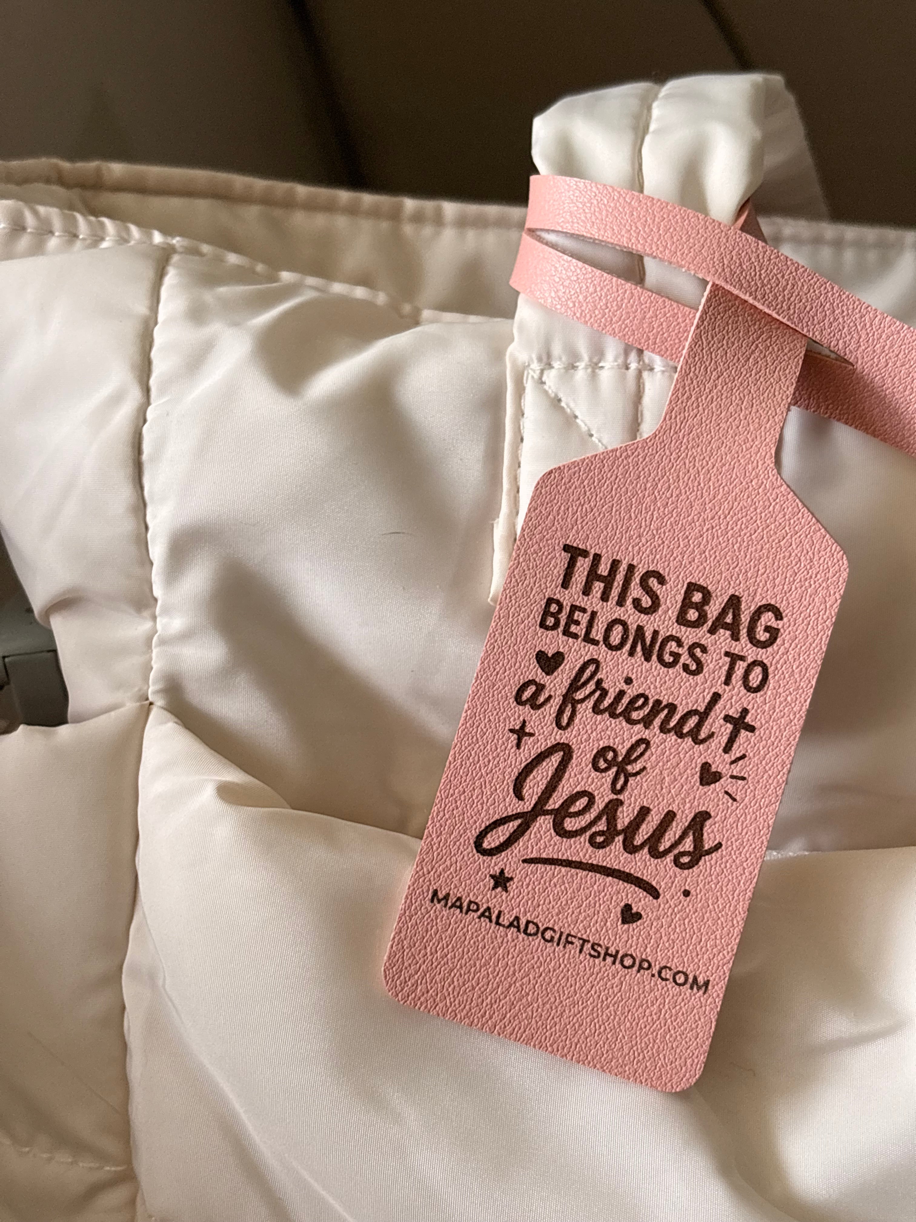 Friend of Jesus Leather Bag Tag