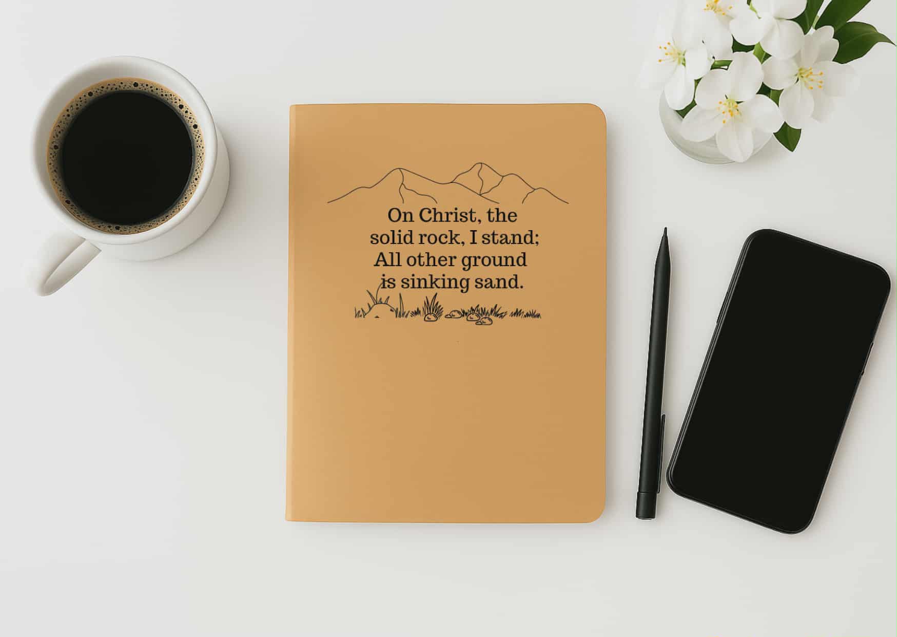 On Christ The Solid Rock Kraft Notebook For Devotion & Notes