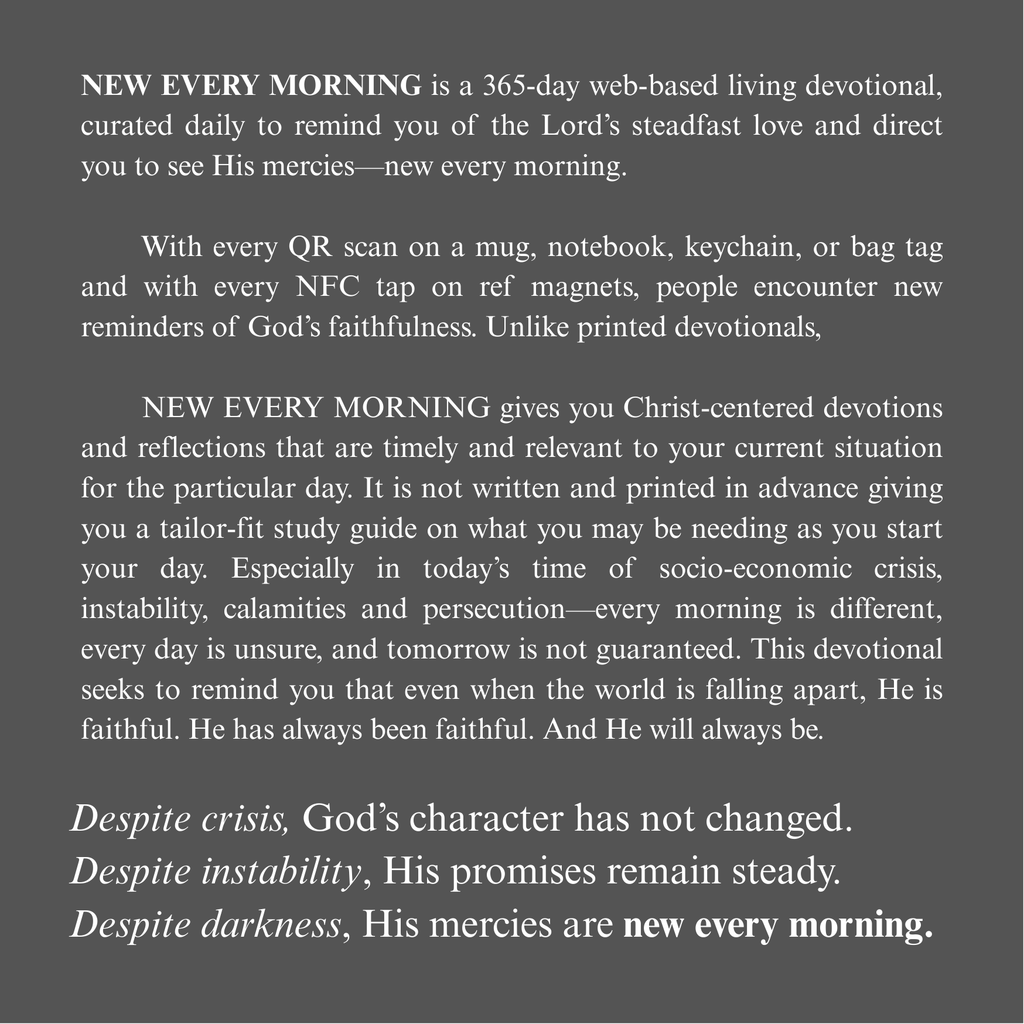 New Every Morning Devotional Mug (QR Enabled) Black