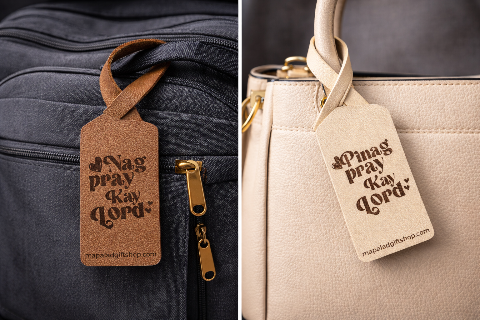 Pinagpray Kay Lord Couple Leather Bag Tag Set (FREE EBOOK)