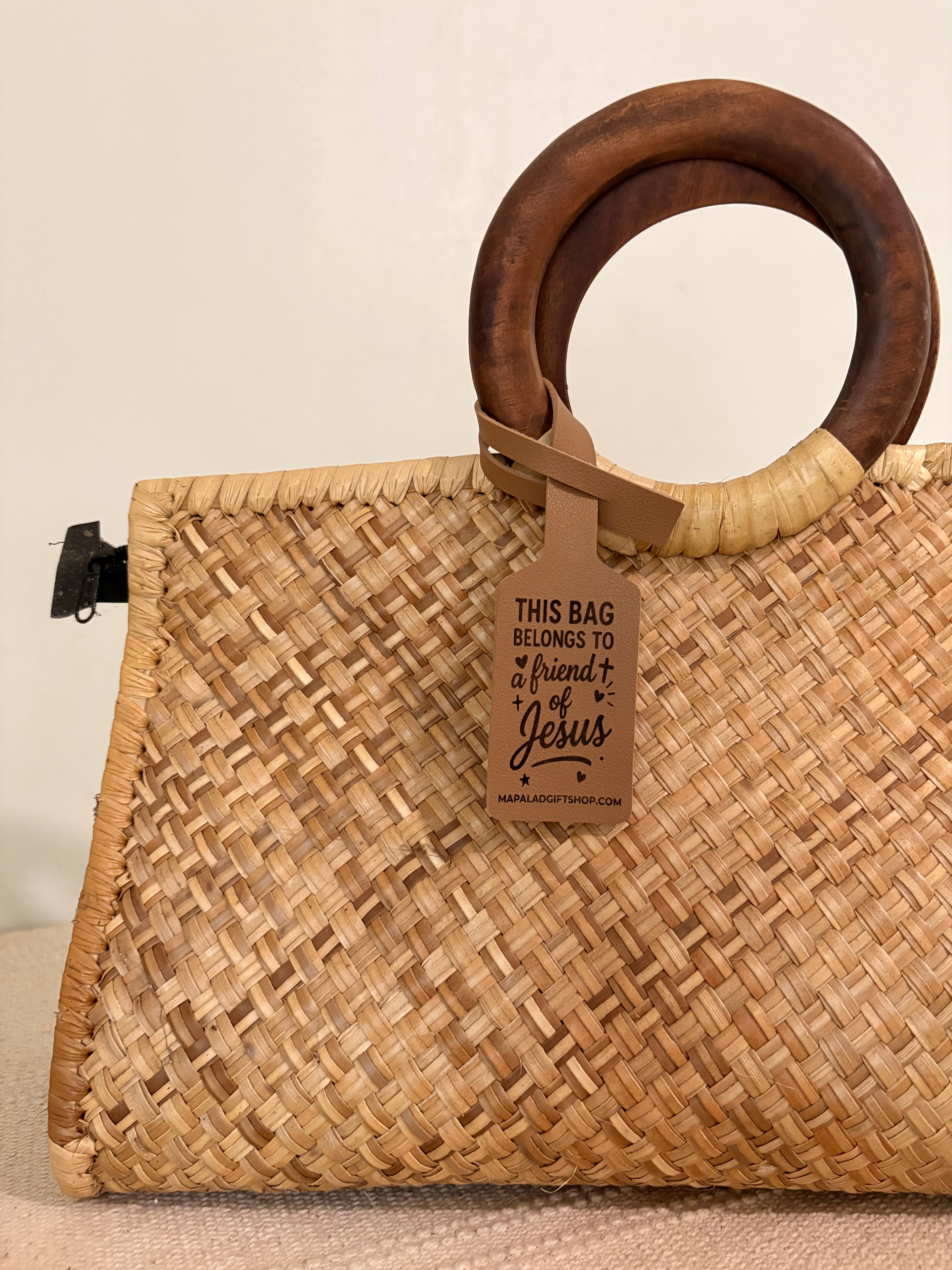 Friend of Jesus Leather Bag Tag