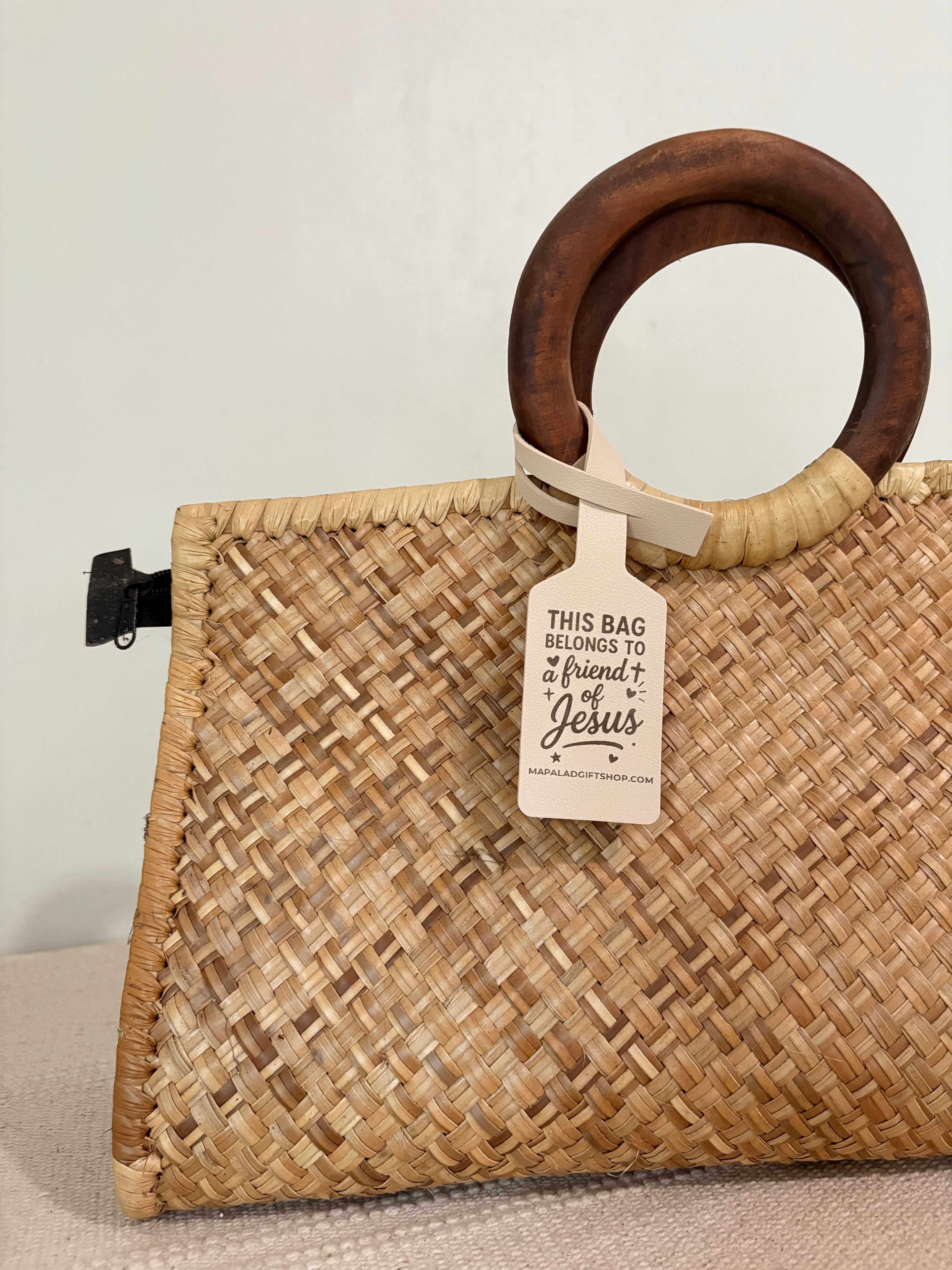 Friend of Jesus Leather Bag Tag