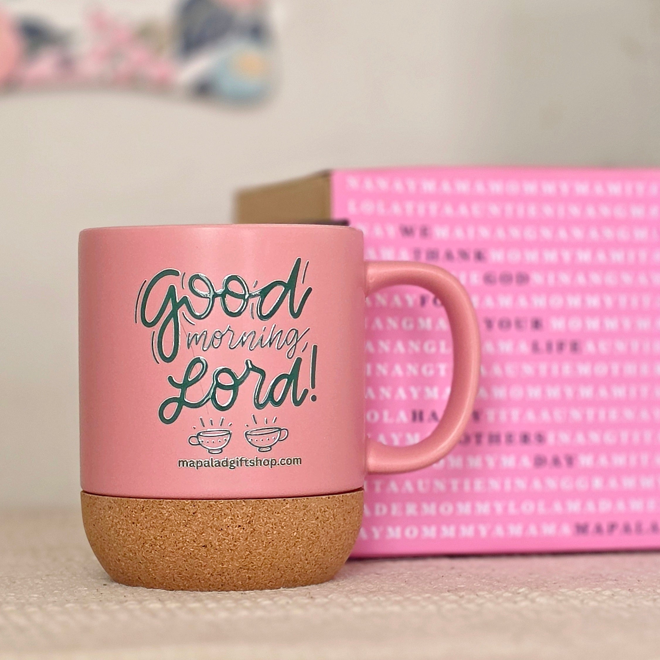 Good Morning Lord! Ceramic Mug With Lid & Cork Base